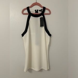 New Dynamite black and white halter top